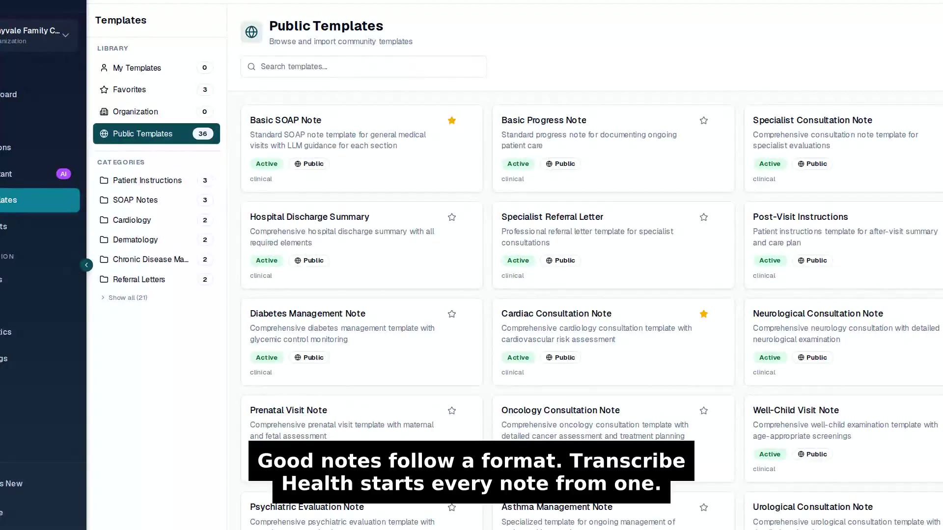 Note templates