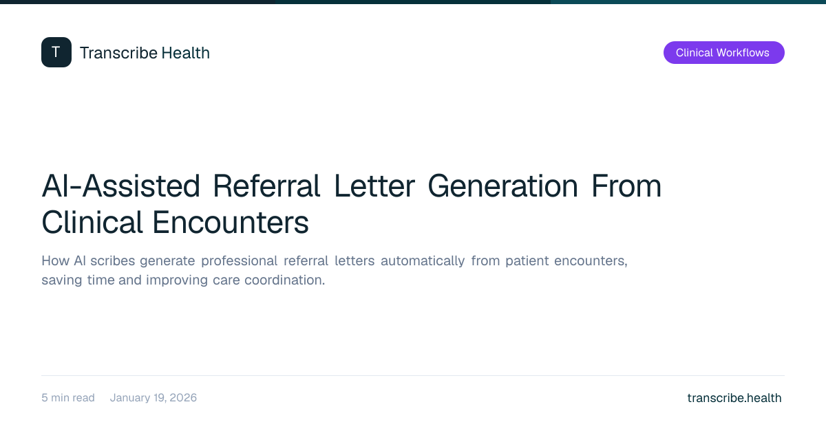 AI-Assisted Referral Letter Generation From Clinical Encounters ...