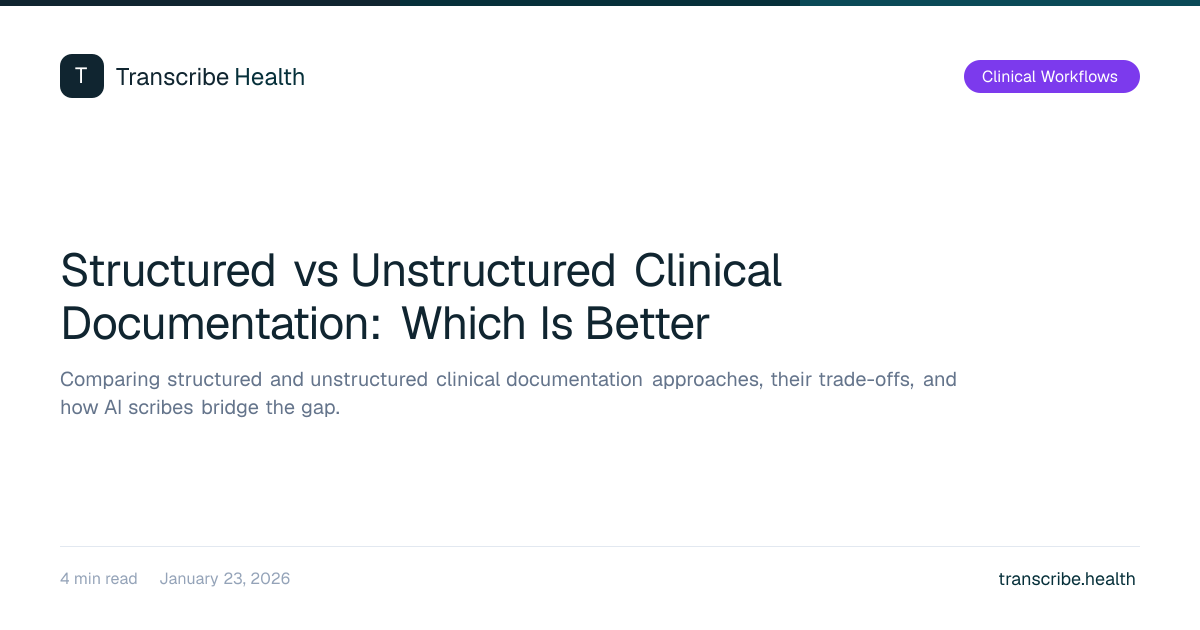 Structured vs Unstructured Clinical Documentation: Which Is Better ...