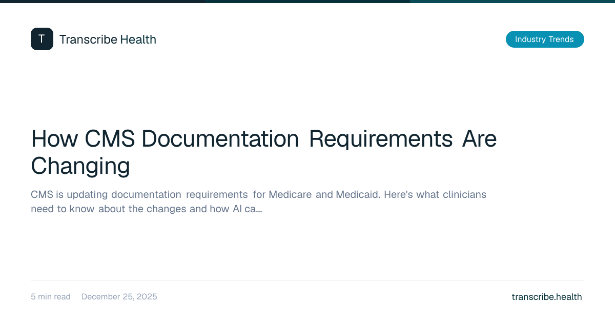 How CMS Documentation Requirements Are Changing | Transcribe Health Blog