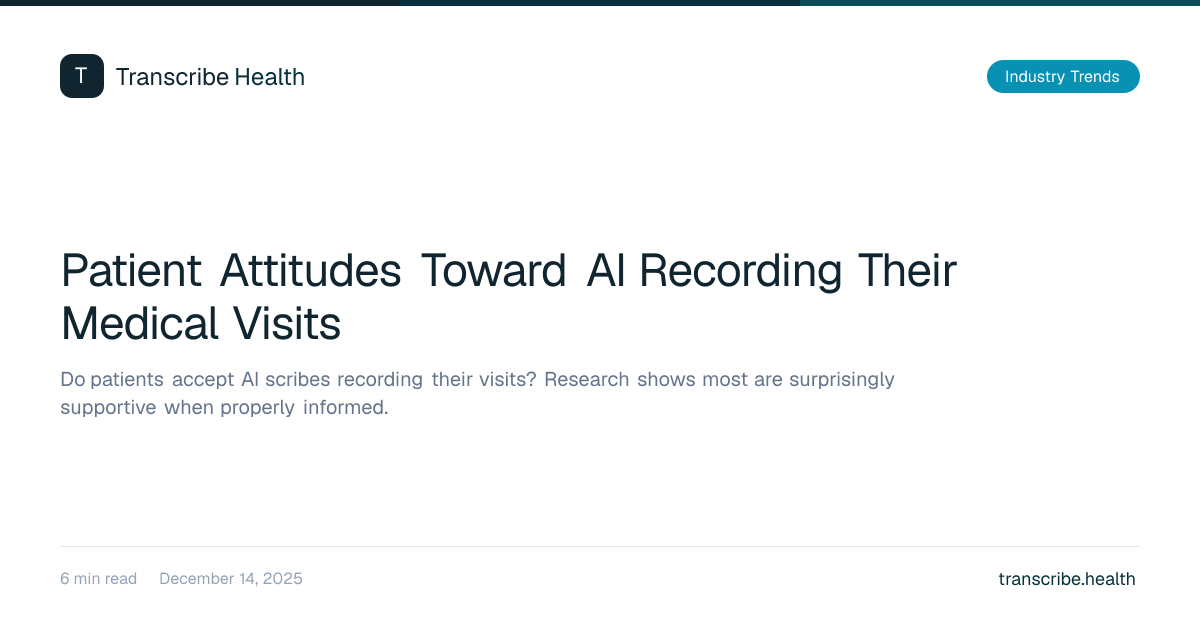 Patient Attitudes Toward AI Recording Their Medical Visits | Transcribe ...