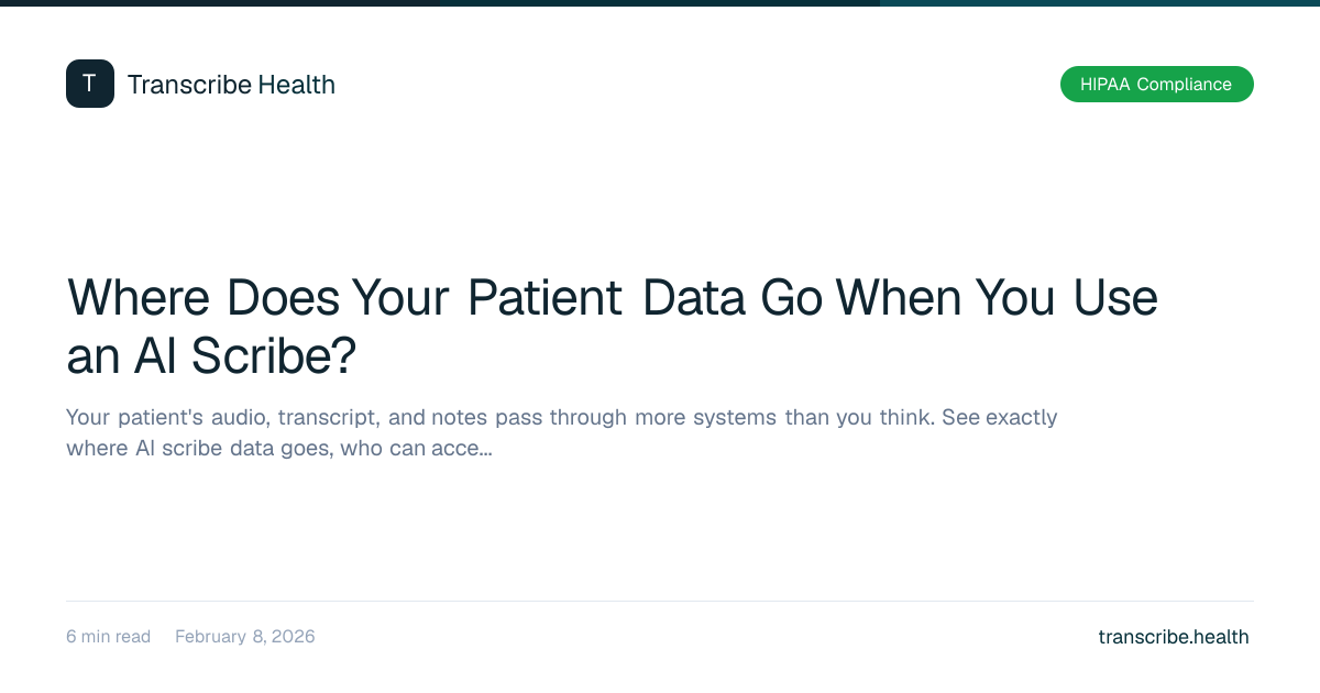 Where Does Your Patient Data Go When You Use an AI Scribe? | Transcribe ...