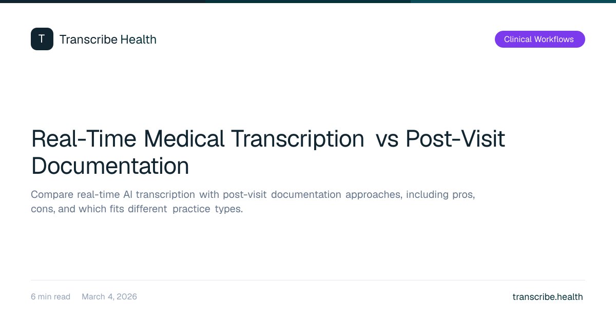 Real-Time Medical Transcription vs Post-Visit Documentation ...